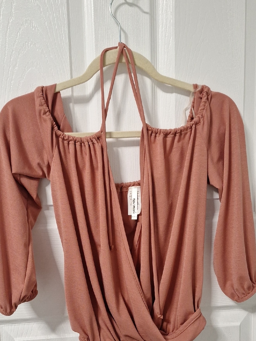 Mauve Dusty Rose Wrap with Tie Neck